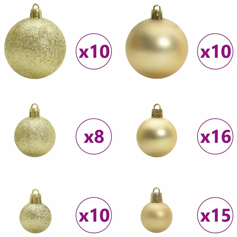 Arbre de Noël artificiel pré-éclairé avec ensemble de boules - 7
