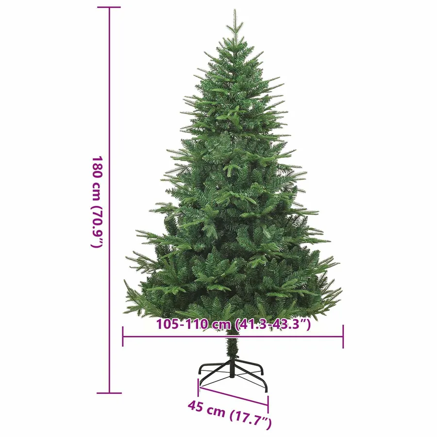 Sapin de Noël artificiel pré-éclairé Vert 180 cm PVC et PE - 12