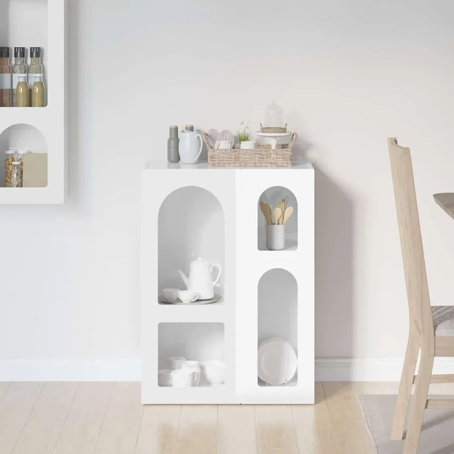 Buffet ELST Blanc brillant 59 x 35 x 80,5 cm Bois d'ingénierie - 4