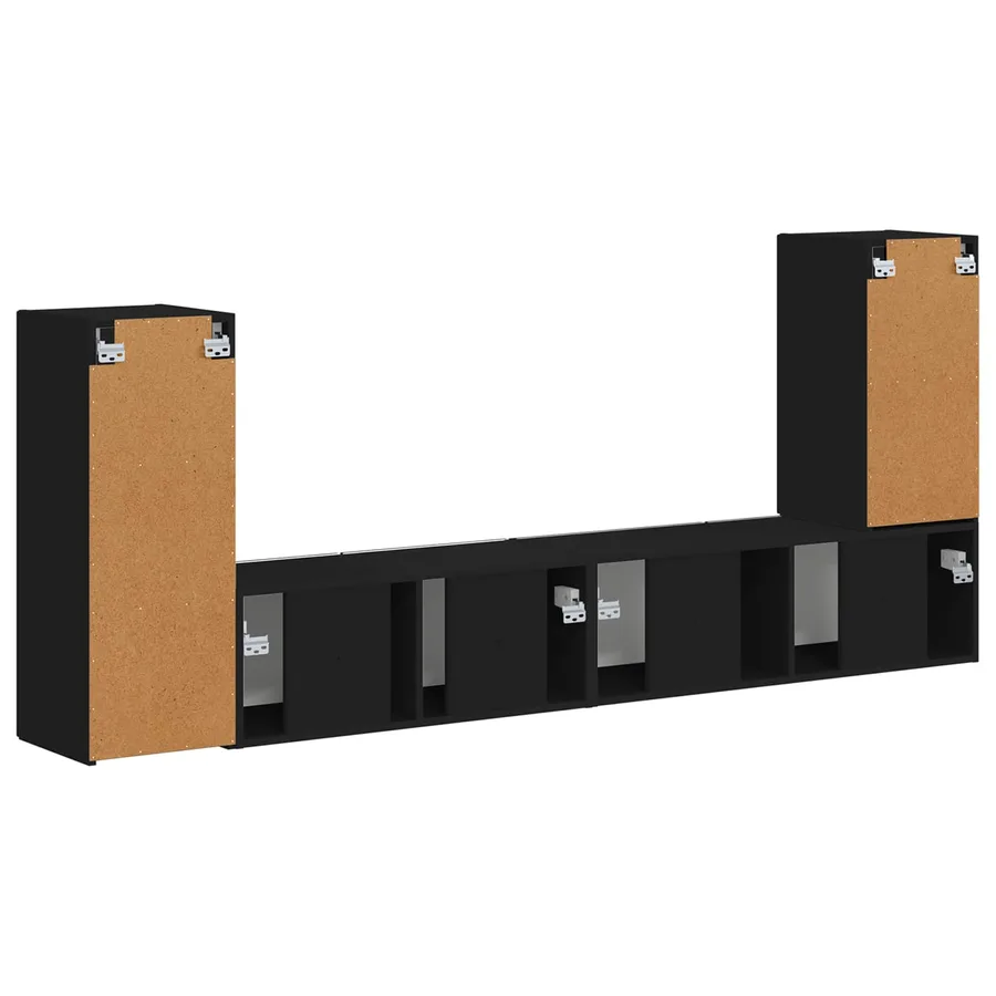 Ensemble meuble TV 4 pcs Noir Bois d'ingénierie - 10