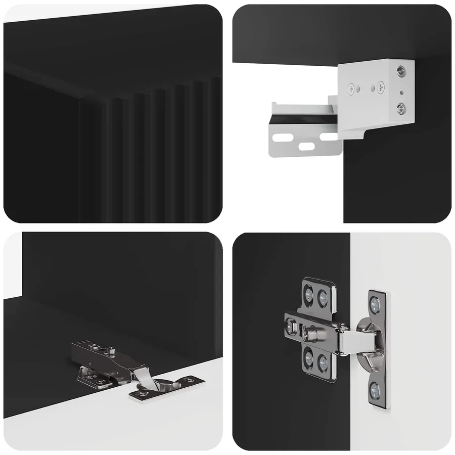 Ensemble meuble TV 4 pcs Noir Bois d'ingénierie - 11