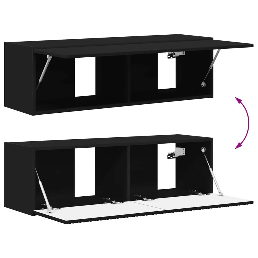 Ensemble meuble TV 4 pcs Noir Bois d'ingénierie - 13