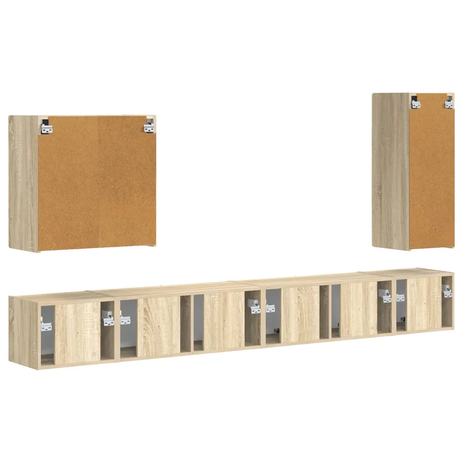 Ensemble de meuble TV mural Montage mural 6 pcs Chêne Sonoma - 10