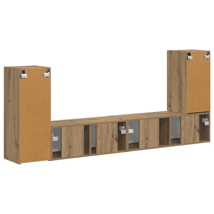 Ensemble meuble TV 4 pcs Chêne artisanal Bois d'ingénierie - 10