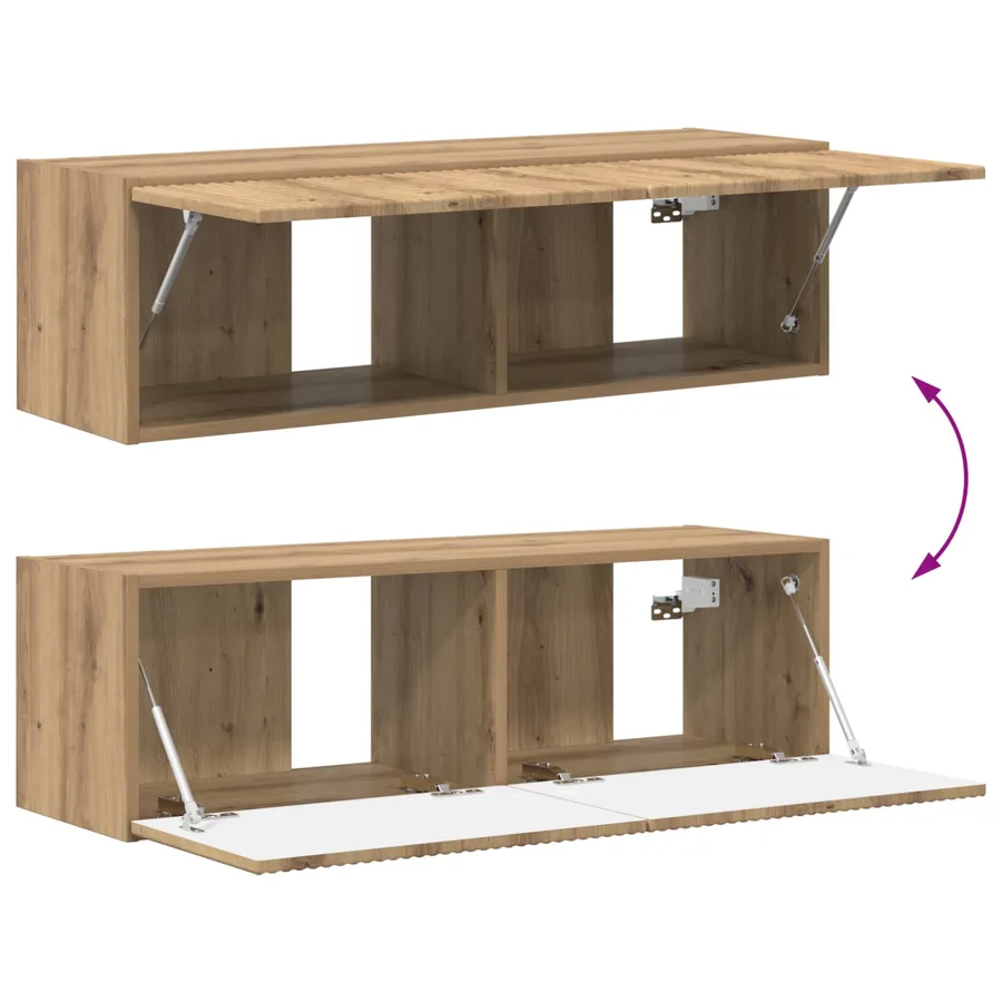 Ensemble meuble TV 4 pcs Chêne artisanal Bois d'ingénierie - 12