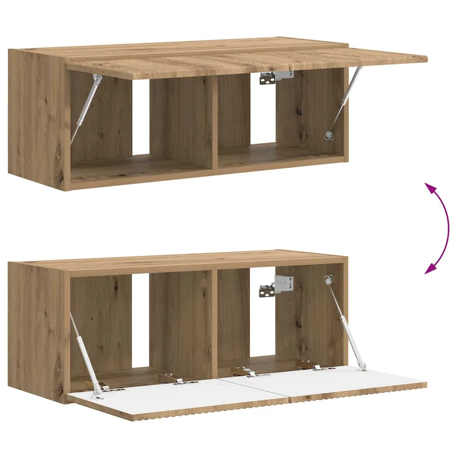 Ensemble meuble TV 4 pcs Chêne artisanal Bois d'ingénierie - 14