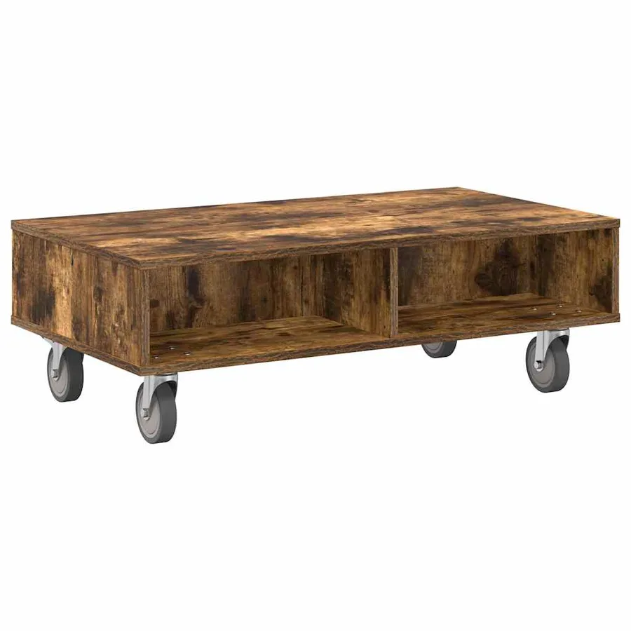 Table d'appoint avec roues Chêne fumé 90 x 50 x 30 cm - 7