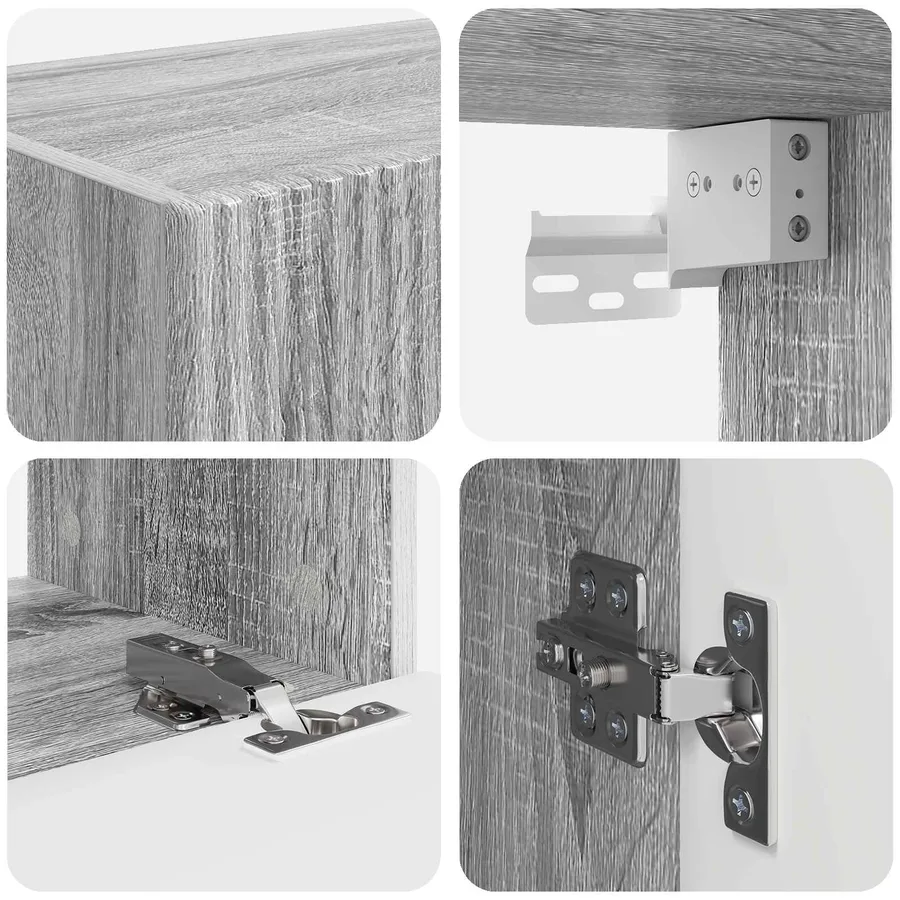 Ensemble de meuble TV mural 4 pcs Gris Sonoma Bois d'ingénierie - 8