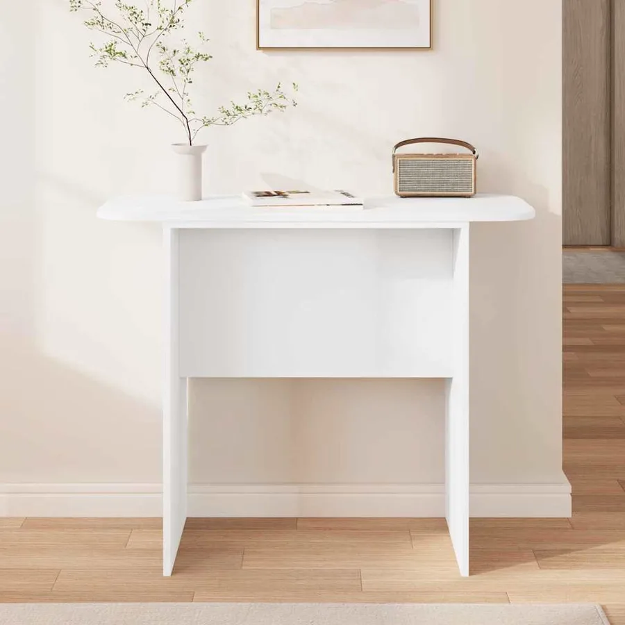 Table console Blanc 93 x 40 x 75 cm Bois d'ingénierie - 4