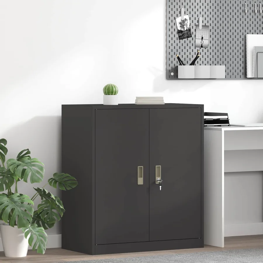 Armoire de rangement Noir 80 x 40 x 90 cm Acier
