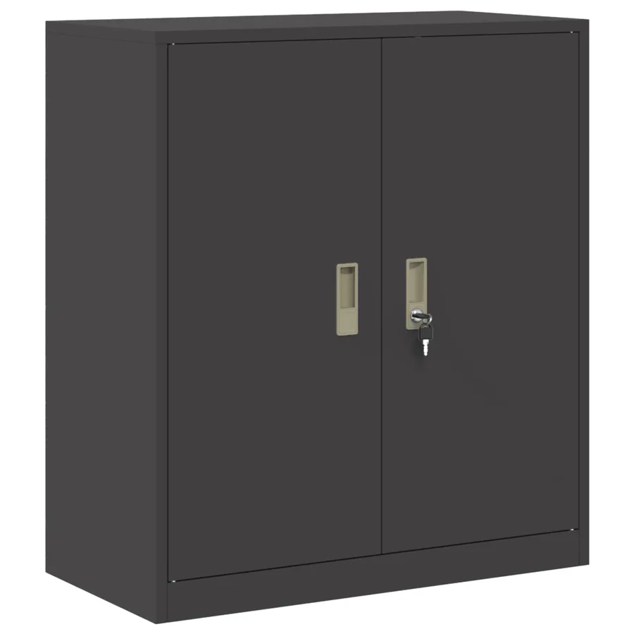 Armoire de rangement Noir 80 x 40 x 90 cm Acier - 2