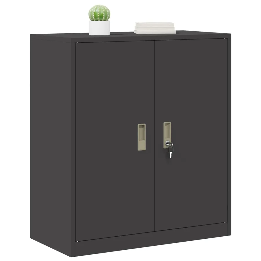 Armoire de rangement Noir 80 x 40 x 90 cm Acier - 3