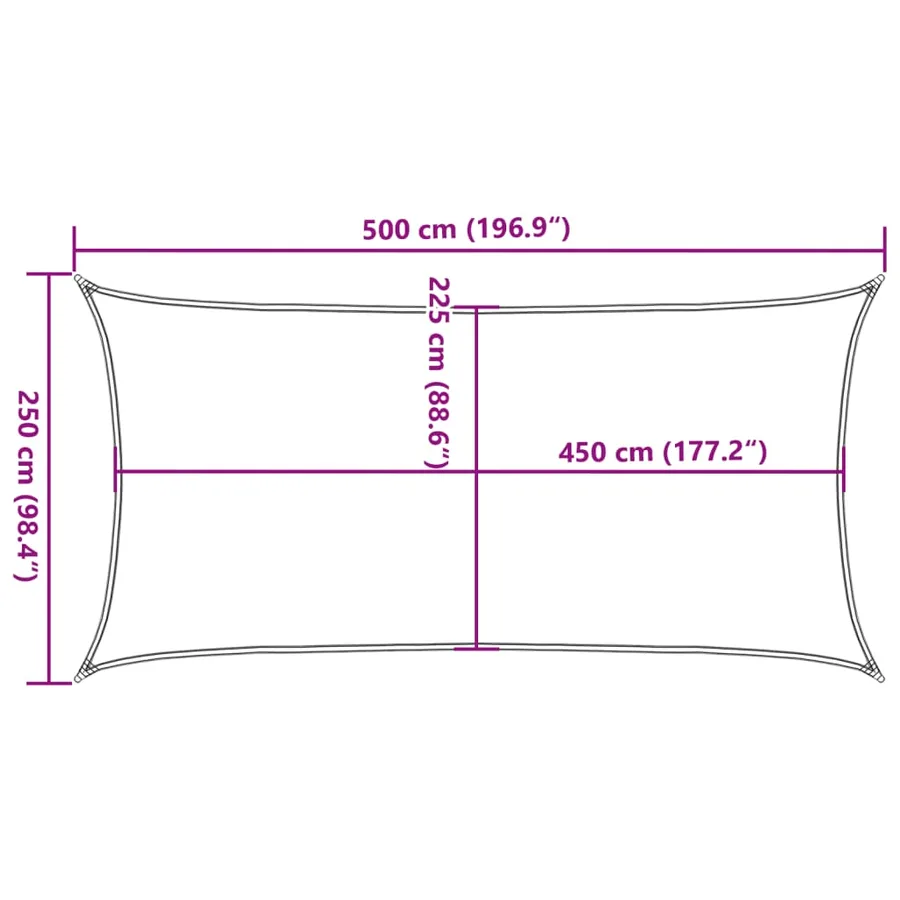 Voile d'ombrage 160 g/m² Beige 2,5x5 m PEHD - 10