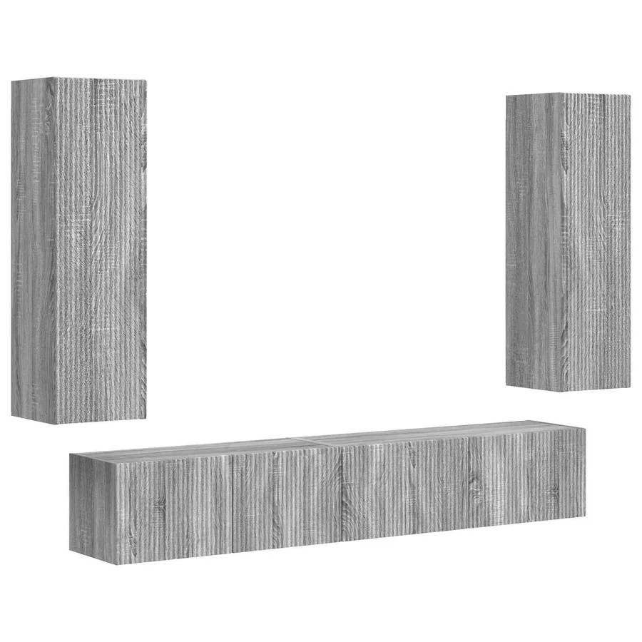 Ensemble meuble TV 3 pcs Gris Sonoma Bois d'ingénierie - 2