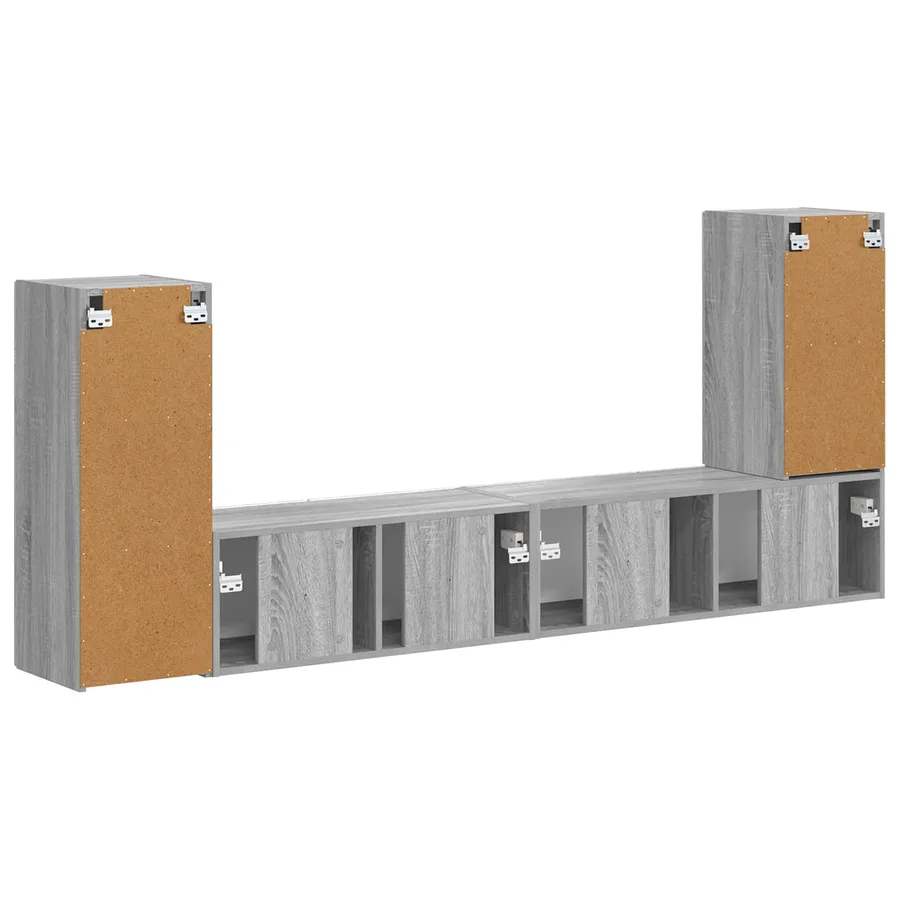 Ensemble meuble TV 4 pcs Gris Sonoma Bois d'ingénierie - 10