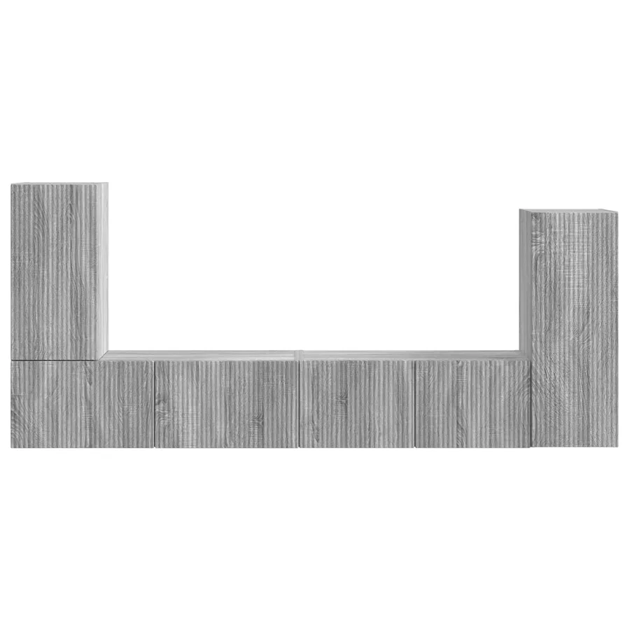 Ensemble meuble TV 4 pcs Gris Sonoma Bois d'ingénierie - 9