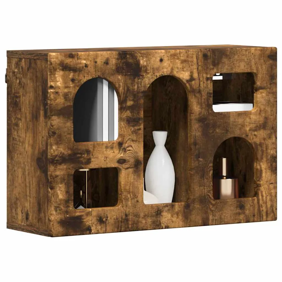 Armoire suspendue avec étagère ELST Chêne fumé 60 x 20 x 40 cm - 3