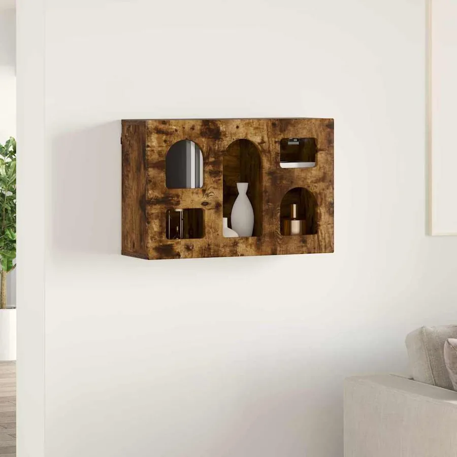 Armoire suspendue avec étagère ELST Chêne fumé 60 x 20 x 40 cm - 4