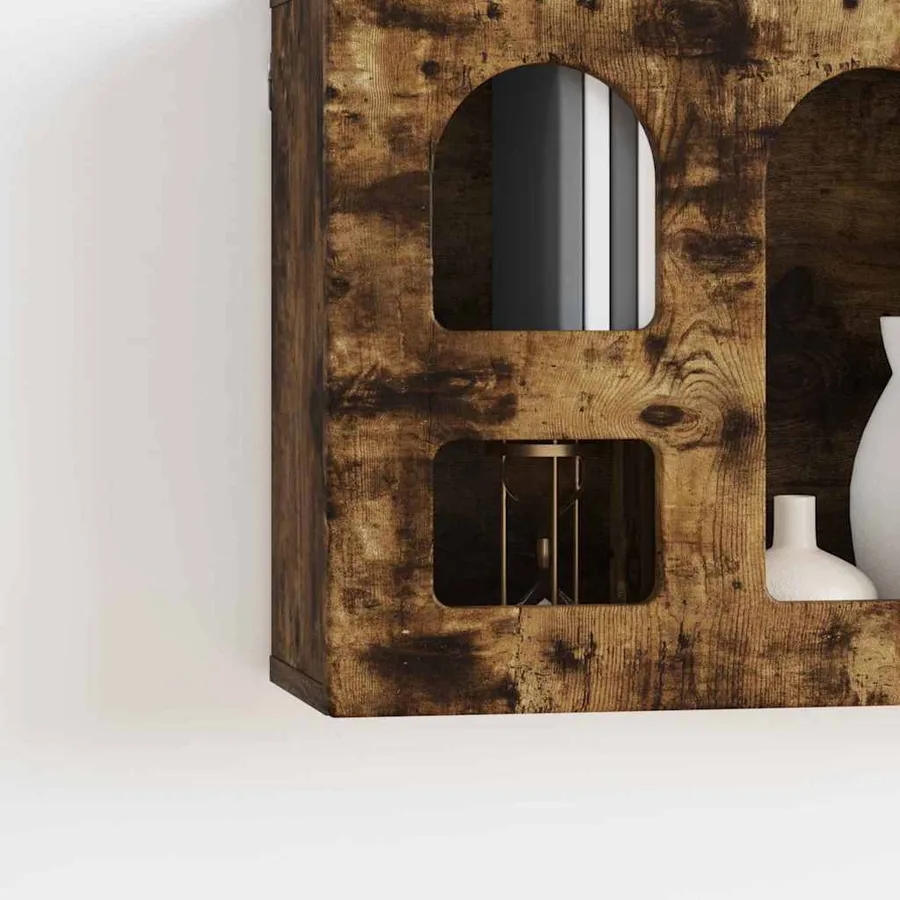 Armoire suspendue avec étagère ELST Chêne fumé 60 x 20 x 40 cm - 5