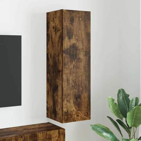 Meuble TV mural Chêne fumé 30 x 31 x 100 cm Bois d'ingénierie
