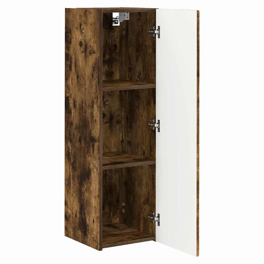 Meuble TV mural Chêne fumé 30 x 31 x 100 cm Bois d'ingénierie - 5