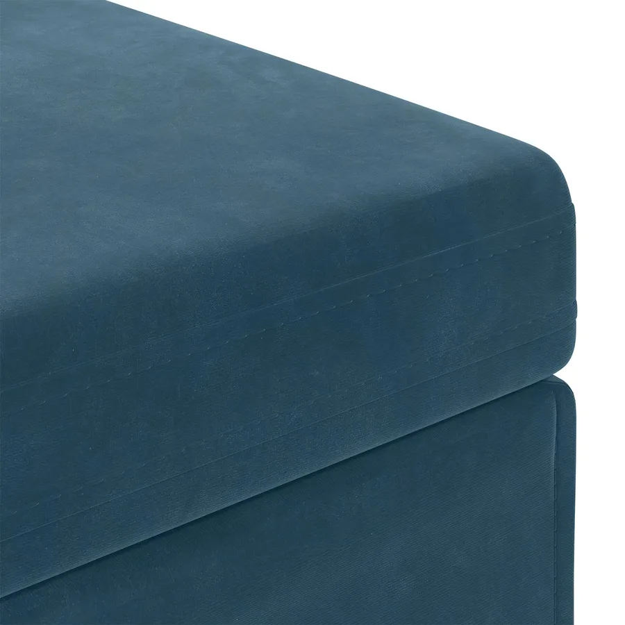 Tabouret Bleu 61 x 41 x 40 cm Velours et Bois Composite - 6