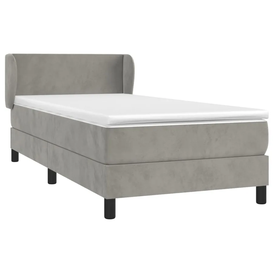 Sommier à lattes de lit et matelas Gris clair 90x200 cm Velours - 3