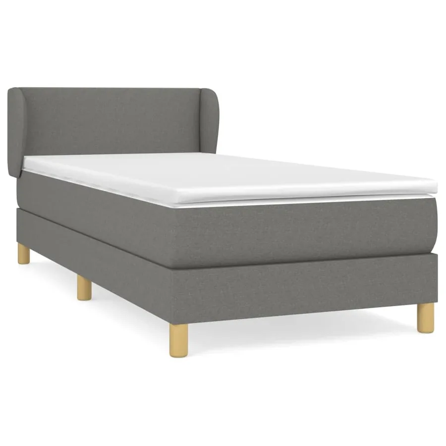 Sommier à lattes de lit avec matelas Gris foncé 80x200 cm Tissu - 2