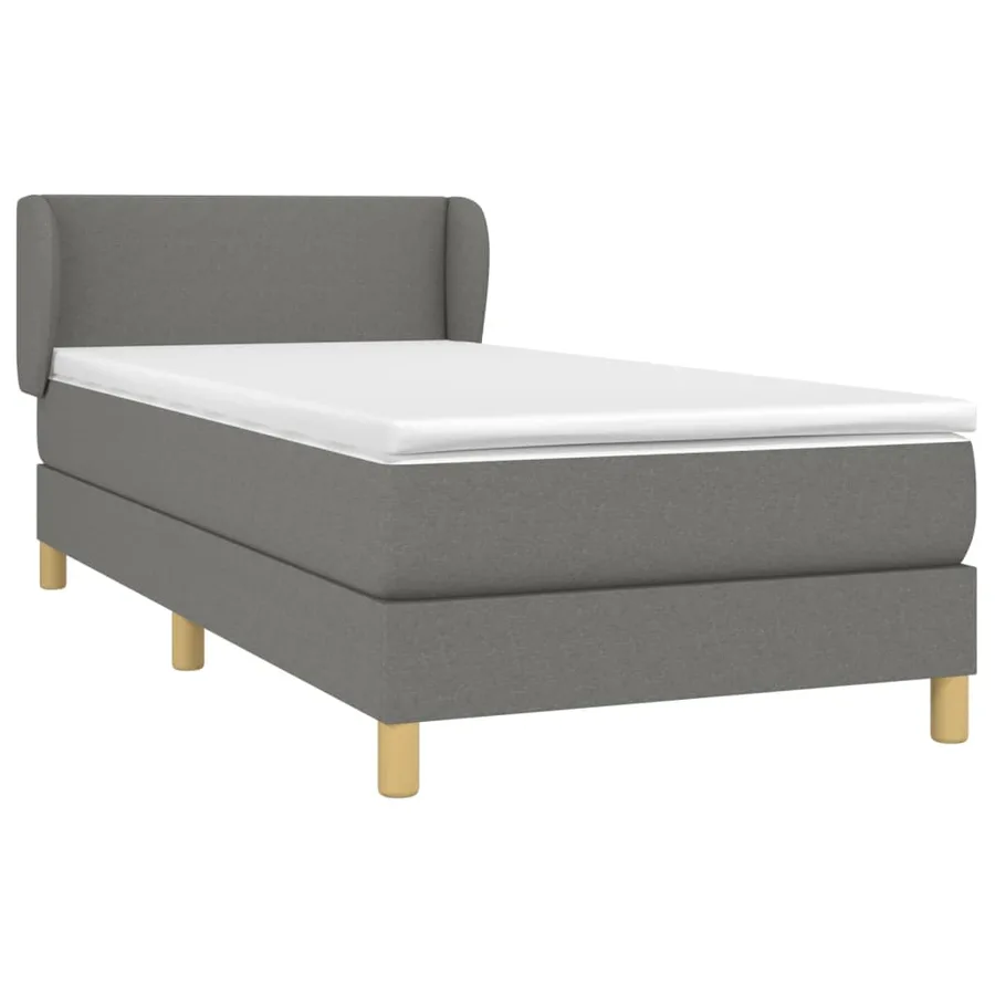 Sommier à lattes de lit avec matelas Gris foncé 80x200 cm Tissu - 3
