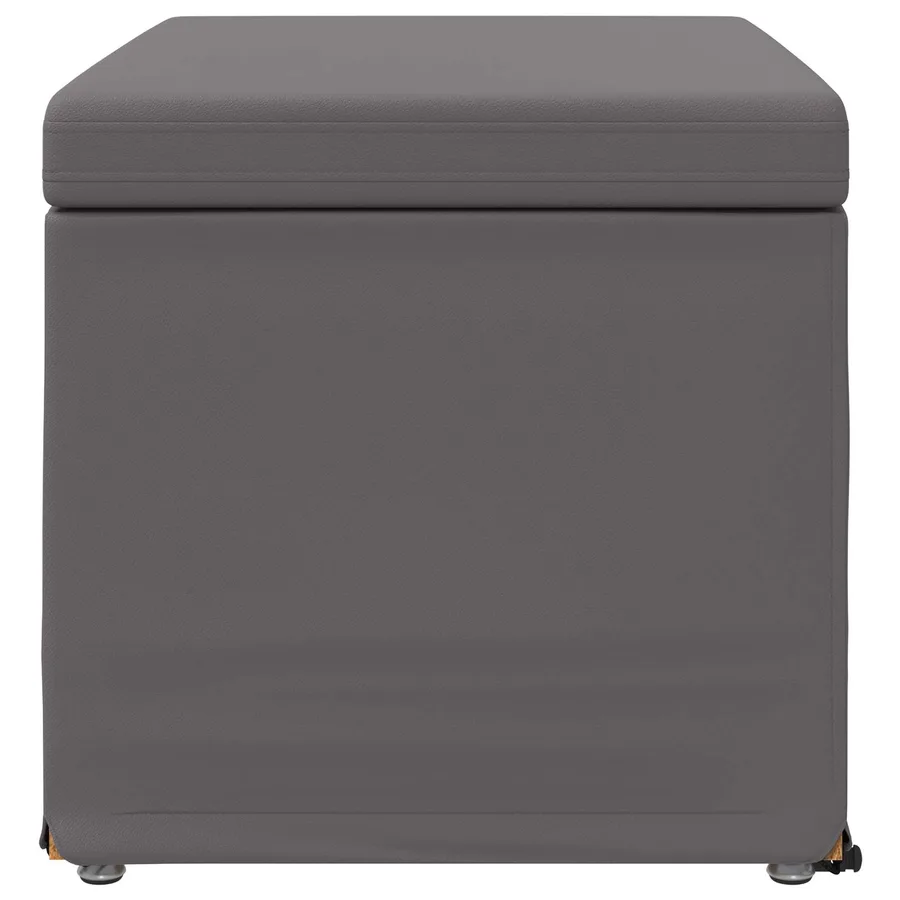 Tabouret Gris Cuir Synthétique et Bois Composite - 5