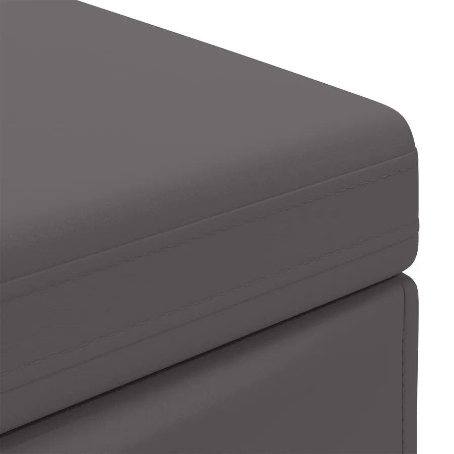 Tabouret Gris Cuir Synthétique et Bois Composite - 6