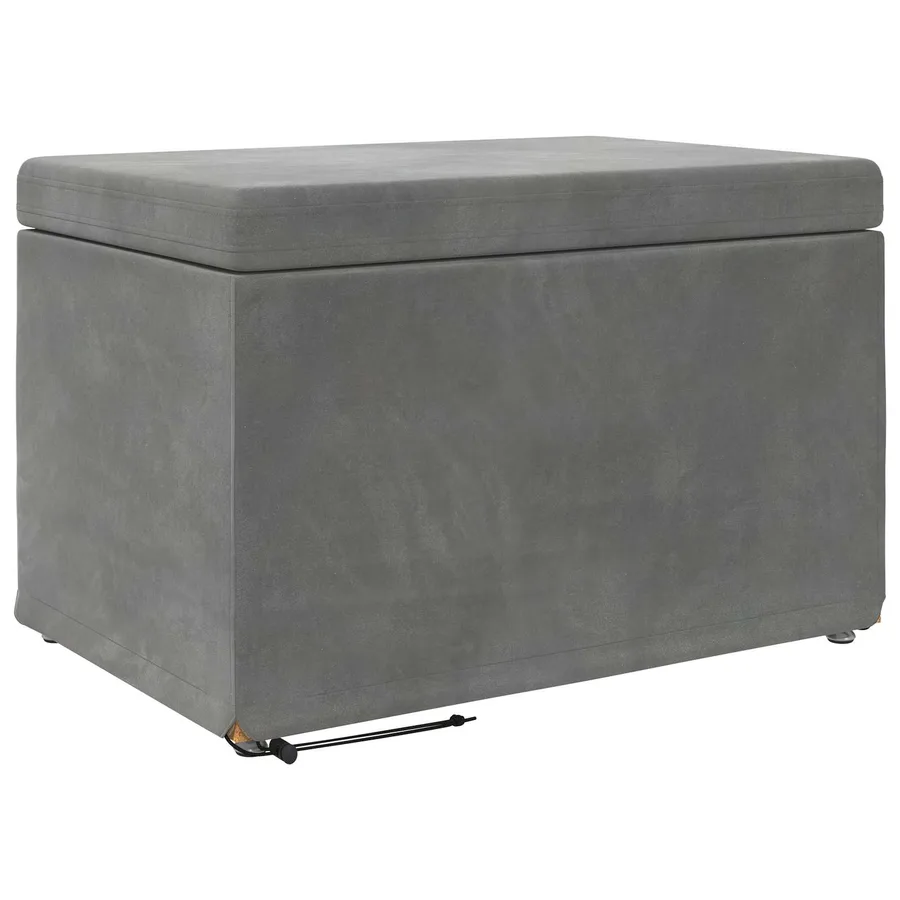Tabouret Gris foncé 61 x 41 x 40 cm Velours et Bois Composite - 2
