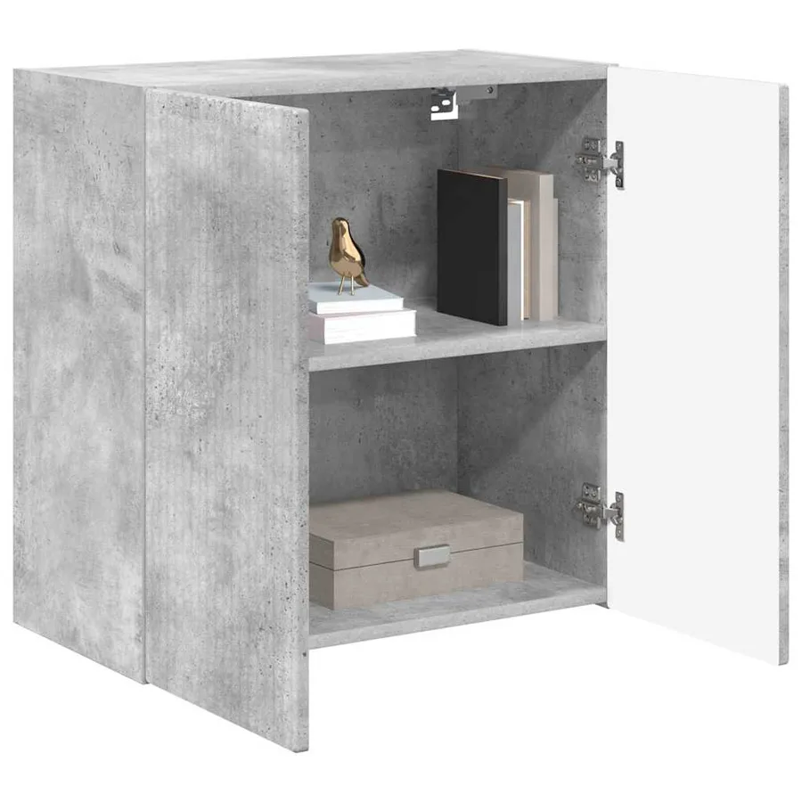 Meuble TV mural Gris béton 59,5 x 31 x 60 cm Bois d'ingénierie - 3