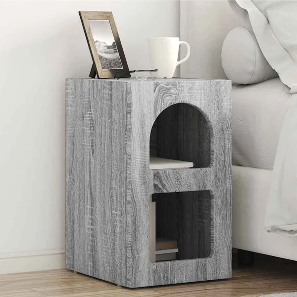 Table de chevet ELST 2 pc Gris Sonoma 29,5 x 33,5 x 50 cm