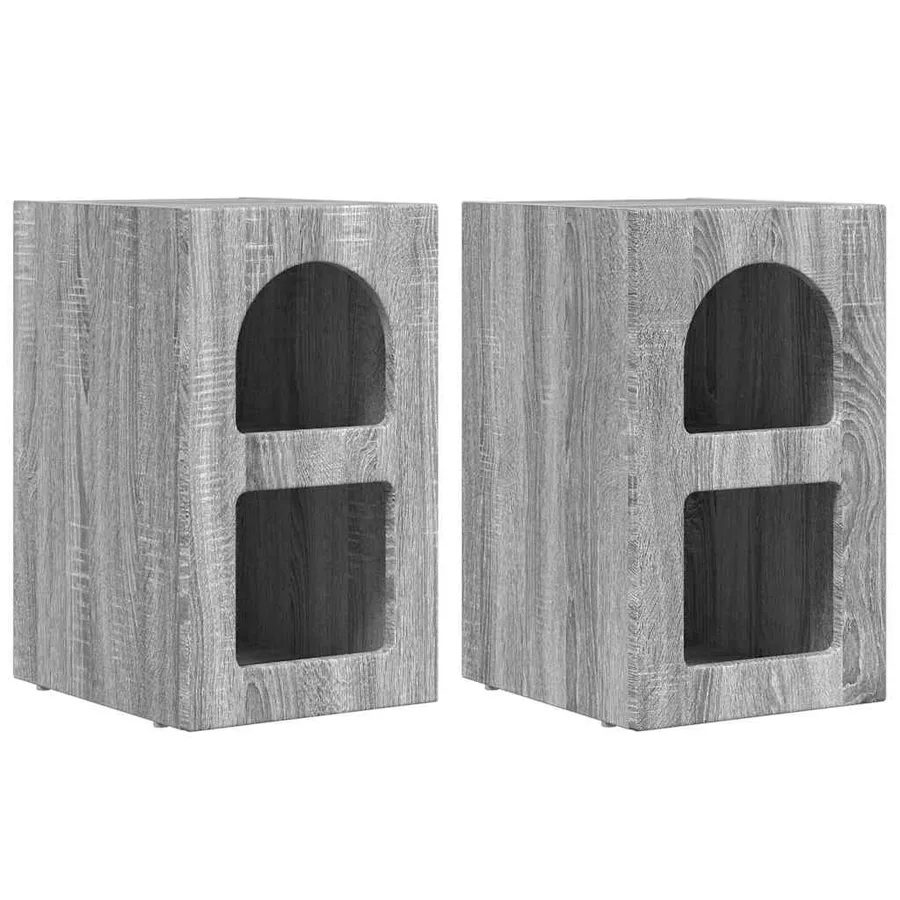 Table de chevet ELST 2 pc Gris Sonoma 29,5 x 33,5 x 50 cm - 2