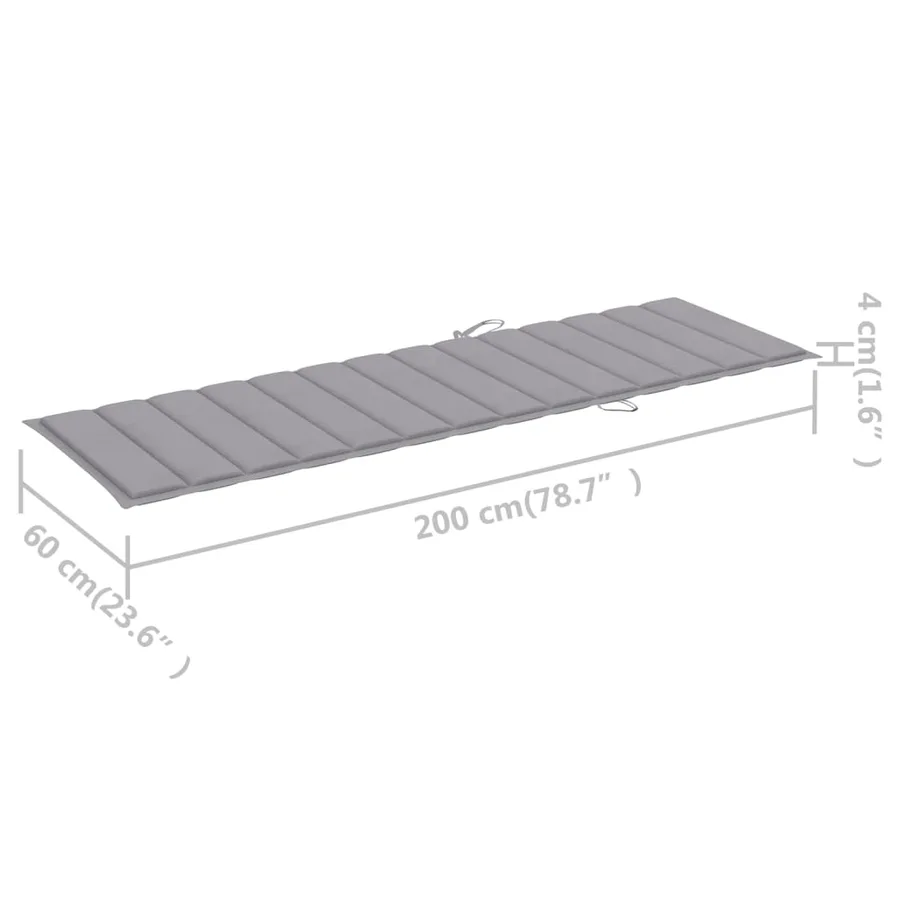 Chaises longues lot de 2 avec table et coussins Acacia solide - 19