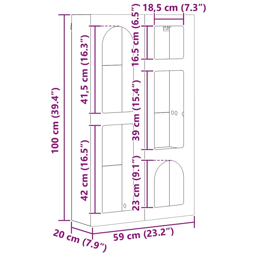 Armoire suspendue ELST Blanc 59 x 20 x 100 cm Bois d'ingénierie - 12