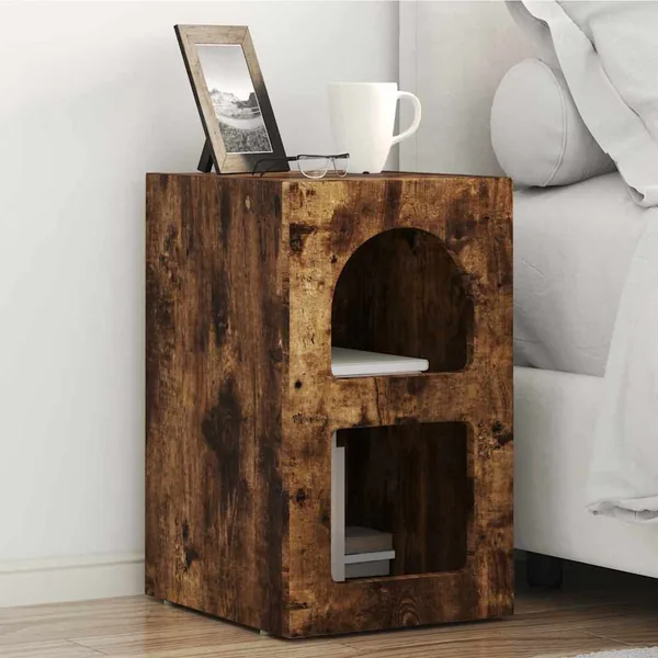 Table de chevet ELST 2 pc Chêne fumé 29,5 x 33,5 x 50 cm