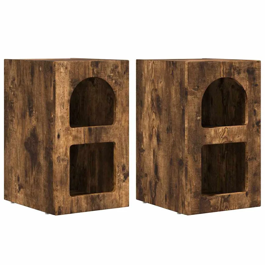 Table de chevet ELST 2 pc Chêne fumé 29,5 x 33,5 x 50 cm - 2