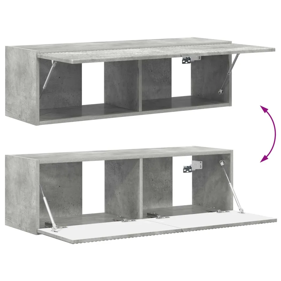 Ensemble meuble TV 5 pcs Gris béton Bois d'ingénierie - 12
