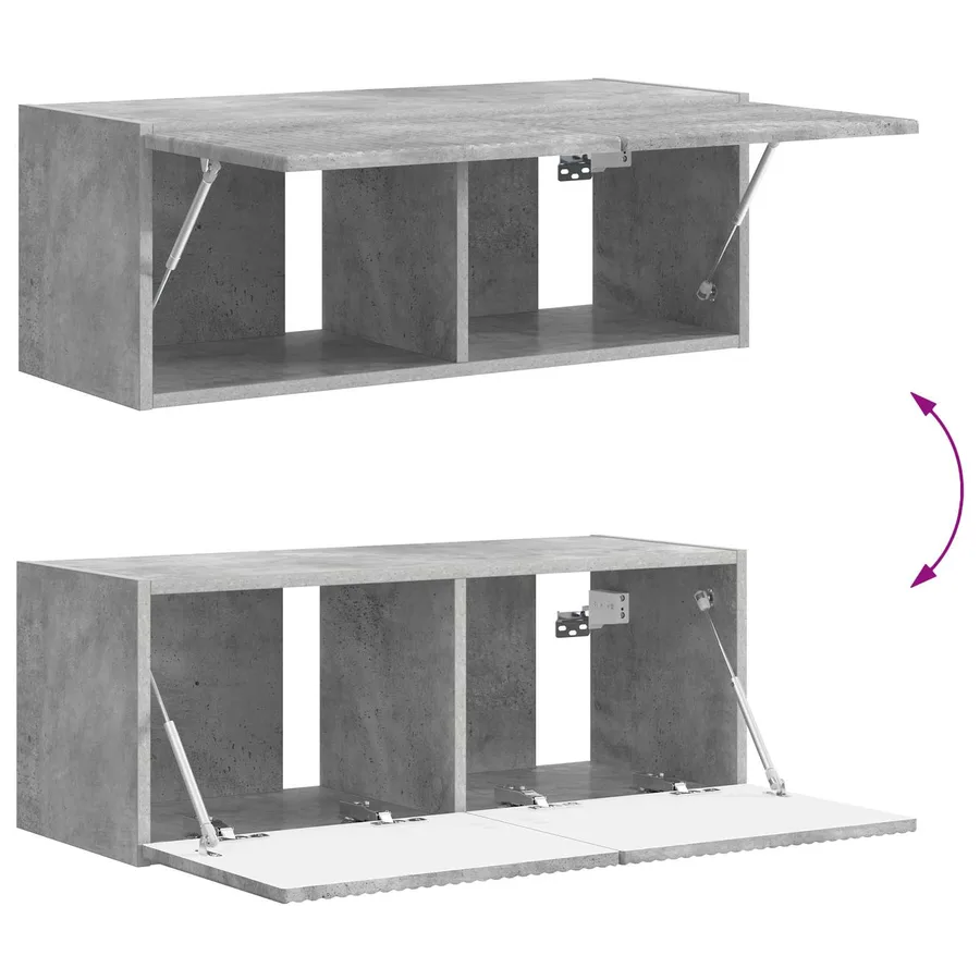 Ensemble meuble TV 5 pcs Gris béton Bois d'ingénierie - 13