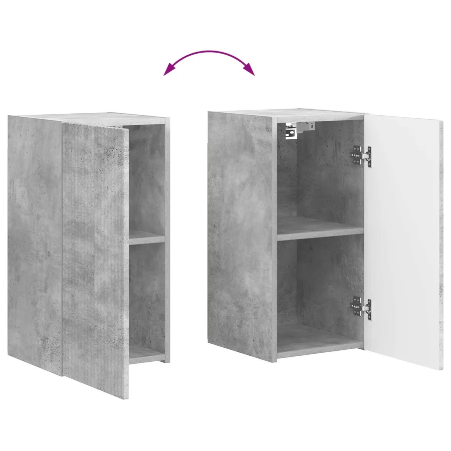 Ensemble meuble TV 5 pcs Gris béton Bois d'ingénierie - 14