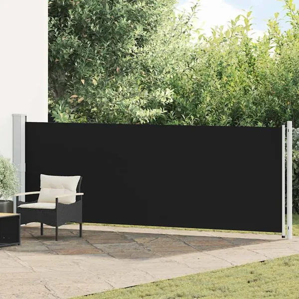 Auvent latéral rétractable de patio 140x600 cm Noir