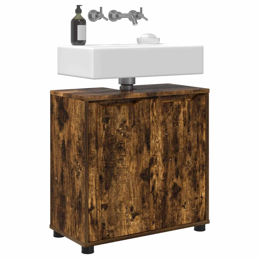 Armoire de lavabo de salle de bain Chêne fumé 60 x 30 x 60 cm - 3