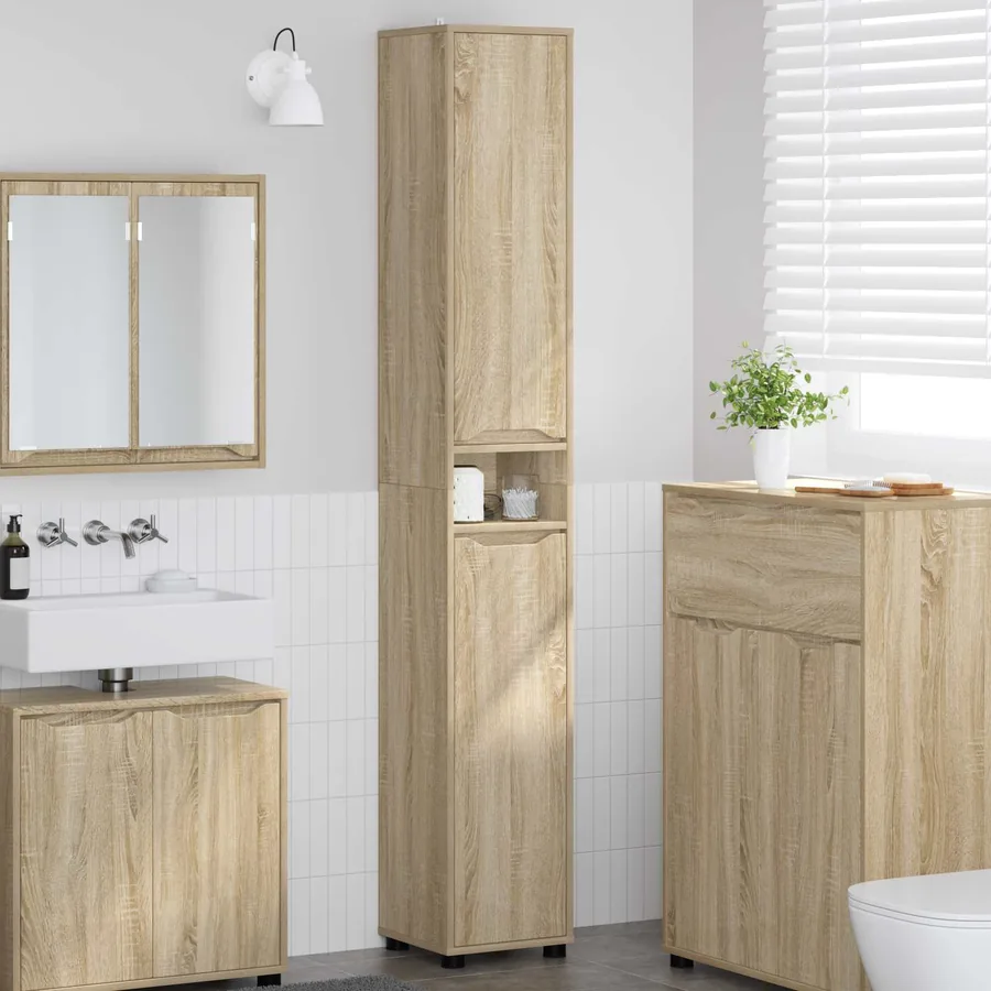 Cabinet de salle de bain Chêne Sonoma 30,5 x 30 x 195 cm