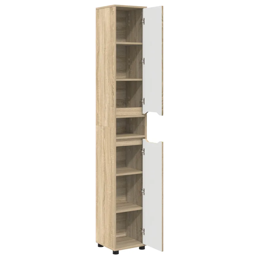 Cabinet de salle de bain Chêne Sonoma 30,5 x 30 x 195 cm - 5