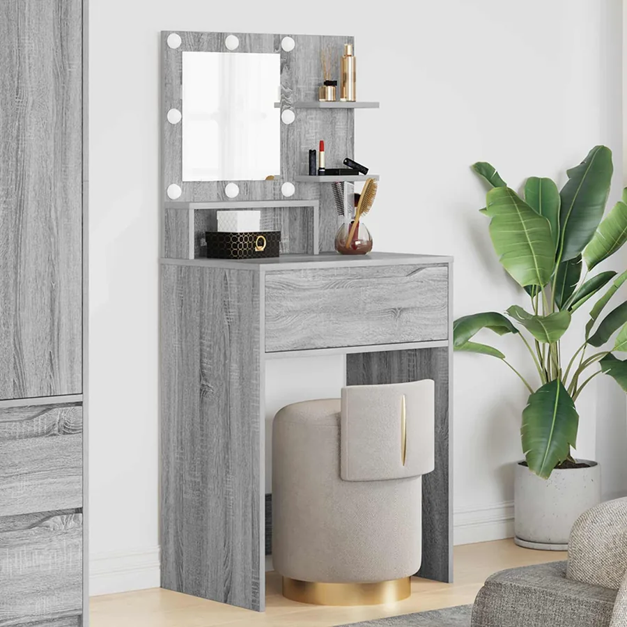 Tables de maquillage pour chambre avec tiroir Gris Sonoma