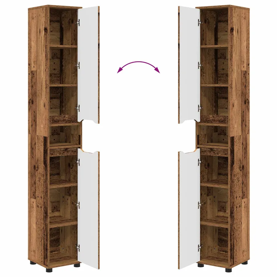Cabinet de salle de bain Bois Ancien 30,5 x 30 x 195 cm - 11