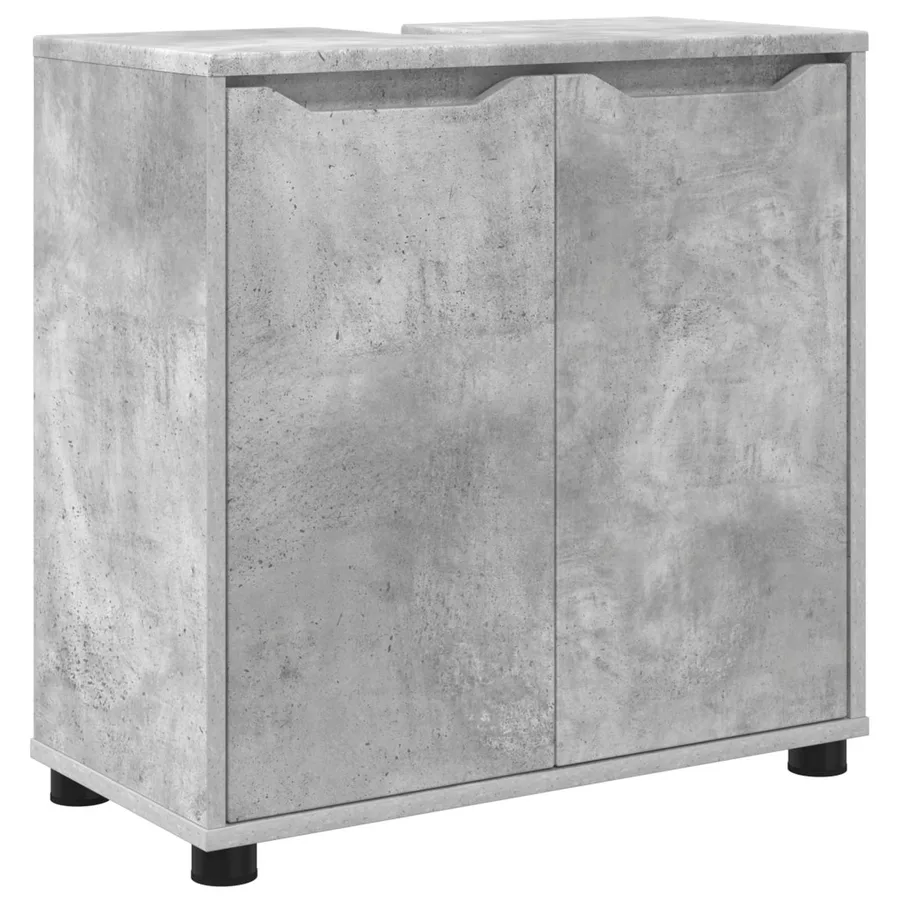 Armoire de lavabo de salle de bain Gris béton 60 x 30 x 60 cm - 2