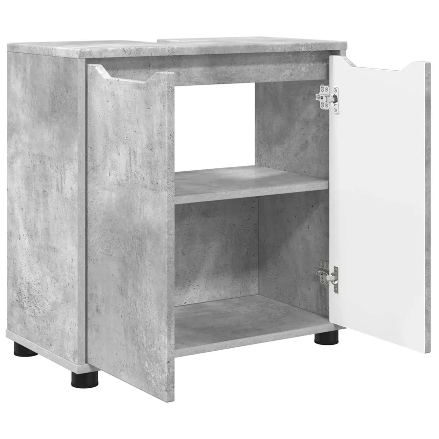 Armoire de lavabo de salle de bain Gris béton 60 x 30 x 60 cm - 5